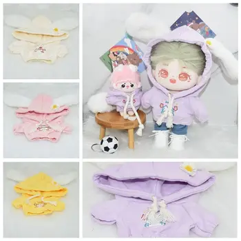 Тъкани са ръчно изработени, блузи с анимационни заек, стоп-моушън дрехи ръчна изработка, памучен hoody за кукли, cartoony многоцветен