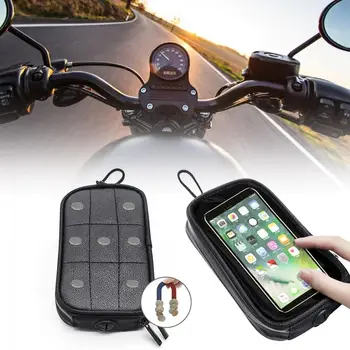 Универсален магнитен резервоар за гориво за мотоциклети, прозрачна чанта, мобилен телефон, Водоустойчива чанта за навигация за мобилния телефон