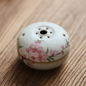 Фаньюэ Цзиндэчжэнь ръчно рисувани water point цвете праскова проста дзэнская кадилница за тамян кула тави за тамян японската кадилница