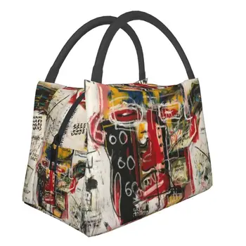 Чанта за обяд с изолация Delete Zone за жени Jean Michel Basquiats с графити под формата на черепа, Разменени Термоохладитель, Обяд-бокс за хранене