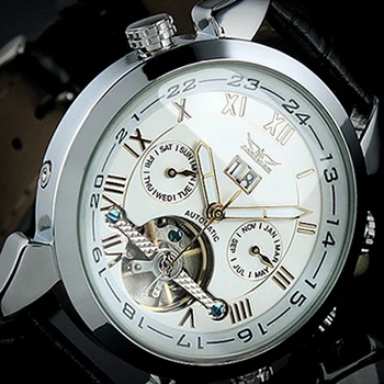 Часовници JARAGAR Мъжки Часовници С Турбийоном Римски Цифри 5 Стрелецът Дата на Дата на Седмица Автоматични Механични Ръчни Часовници за Мъже Reloj Hombre