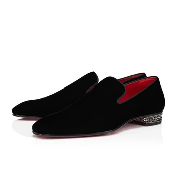 Черна замшевая бизнес мъжки обувки, лоферы, Градинска модельная булчински обувки, мъжки ежедневни обувки демисезонная