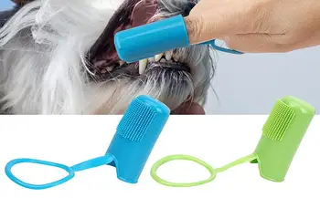 Четка За Почистване на Зъбите на Домашни Любимци Мека Четка за Зъби за Домашни Кучета с Пръстен За Премахване на Миризмата Кучешки Зъби за Свеж Дъх за Къмпинг пет доставки